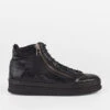 COLE Rugged-black Welted Double-zip High Sneakers.