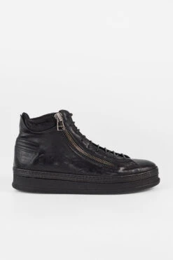COLE Rugged-black Welted Double-zip High Sneakers.