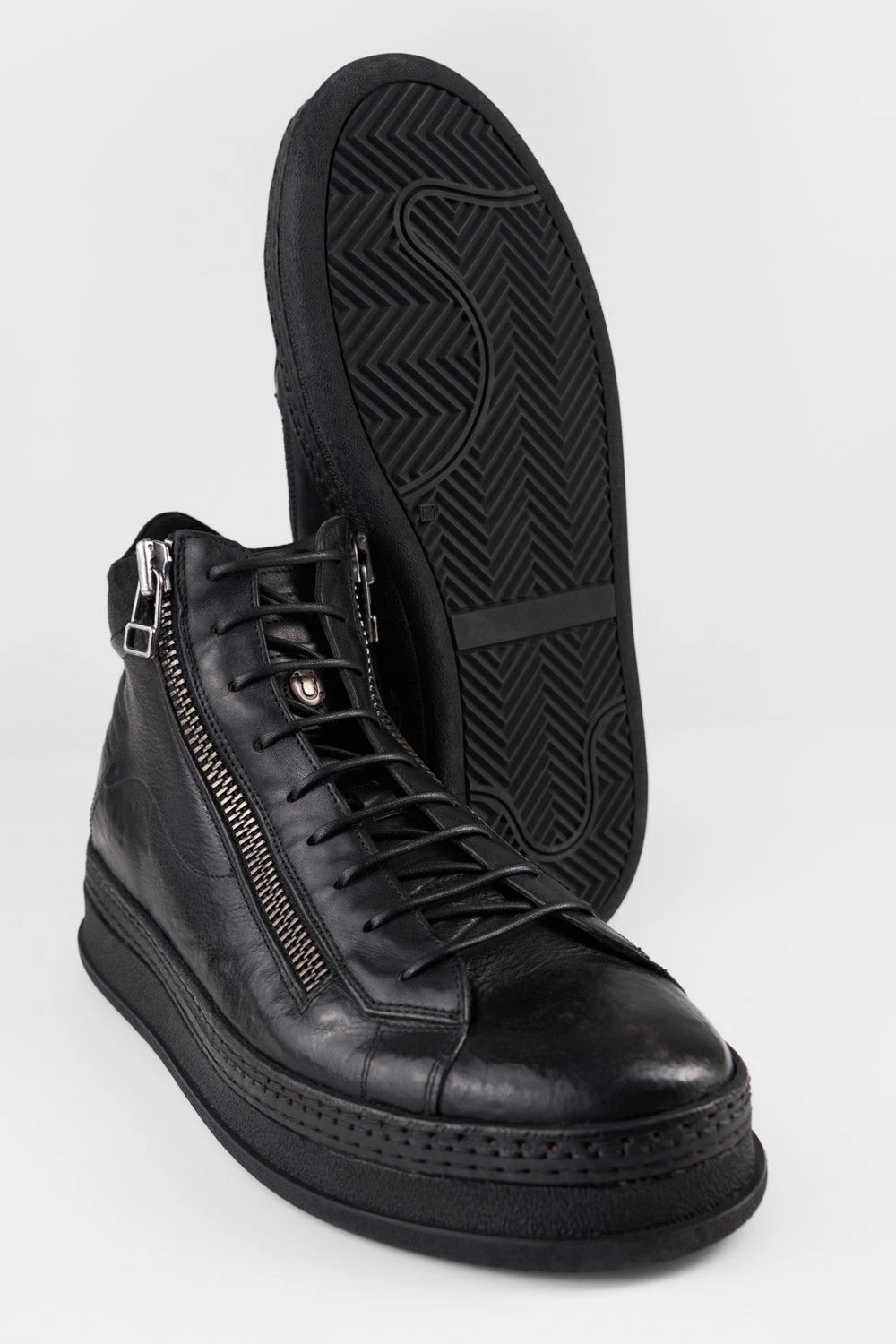 COLE Rugged-black Welted Double-zip High Sneakers. 6 COLE Rugged-black Welted Double-zip High Sneakers. - Image 6