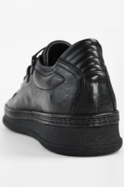 COLE Rugged-black Welted Distressed Loop Sneakers. -Untamedstreet Shop COLE men sneakers trainers low black luxury calf leathermade in italy02570