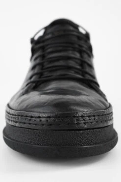 COLE Rugged-black Welted Distressed Loop Sneakers. -Untamedstreet Shop COLE men sneakers trainers low black luxury calf leathermade in italy02576