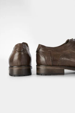 CURZON Husk-brown Derby Shoes. -Untamedstreet Shop CURZON men shoes derby brown luxury calf leather distressed made in italy7364