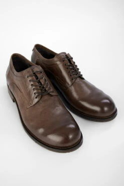 CURZON Husk-brown Derby Shoes. -Untamedstreet Shop CURZON men shoes derby brown luxury calf leather distressed made in italy7784