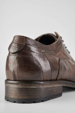 CURZON Husk-brown Derby Shoes. -Untamedstreet Shop CURZON men shoes derby brown luxury calf leather distressed made in italy8856