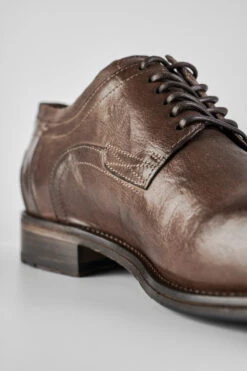 CURZON Husk-brown Derby Shoes. -Untamedstreet Shop CURZON men shoes derby brown luxury calf leather distressed made in italy8861