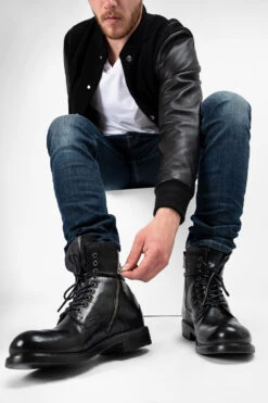 CURZON Jet-black Military Boots. 23 CURZON Jet-black Military Boots. -Untamedstreet Shop CURZON men boots military black luxury buffalo leather distressed made in italy10491 79ee7cef 2af4 445a a369 26259d2ddcdb