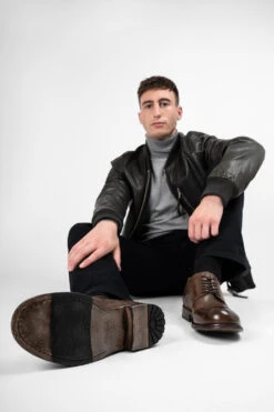 CURZON Husk-brown Derby Shoes. -Untamedstreet Shop CURZON men shoes derby brown luxury calf leather distressed made in italy10463 cae71b68 ddd5 4d6d ac92 c56ab0c7ad50