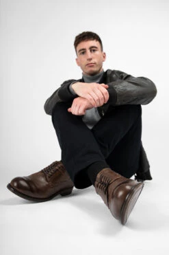 CURZON Husk-brown Derby Shoes. -Untamedstreet Shop CURZON men shoes derby brown luxury calf leather distressed made in italy10464 945b677c 4efe 4659 b548 b8da3efed926