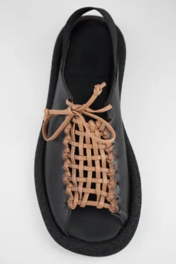 DEVON Black-cookie Woven Lightweight Sandals. -Untamedstreet Shop DEVON black cookie woven lightweight sandal MACRO W 00243