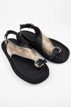 DEVON Off-white Metallic Lightweight Sandals. -Untamedstreet Shop DEVON off white metallic lightweight sandals FRONT 08061