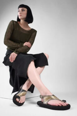 DEVON Off-white Metallic Lightweight Sandals. -Untamedstreet Shop DEVON off white metallic lightweight sandals LF SS25 02114