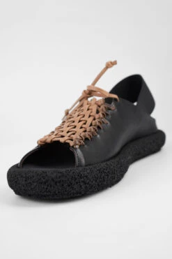 DEVON Black-cookie Woven Lightweight Sandals. -Untamedstreet Shop DEVONblack cookiewovenlightweightsandalMACRO W 00231