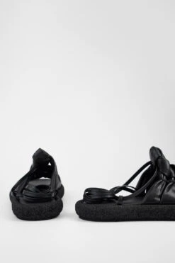 DEVON Jet-black Braided Lightweight Sandals. 30 DEVON Jet-black Braided Lightweight Sandals. -Untamedstreet Shop DEVONblackbraidedlightweightsandalBACK 08431