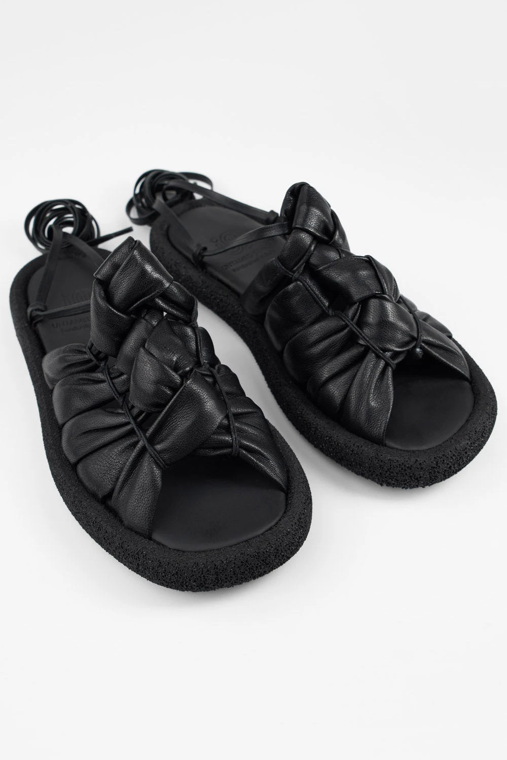 DEVON Jet-black Braided Lightweight Sandals. 12 DEVON Jet-black Braided Lightweight Sandals. - Image 12