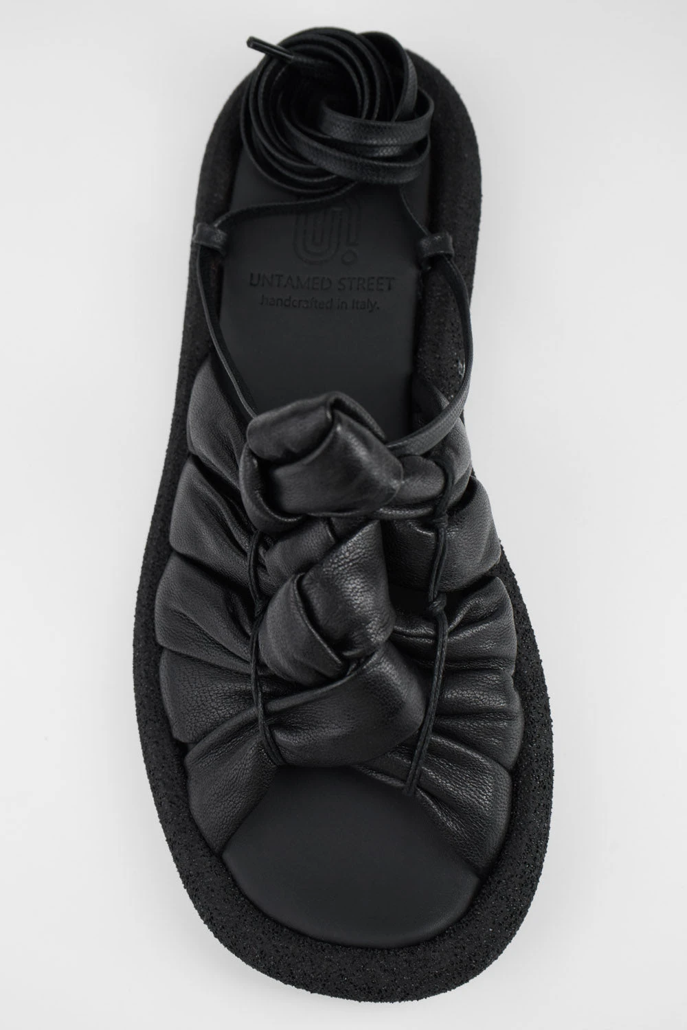 DEVON Jet-black Braided Lightweight Sandals. 5 DEVON Jet-black Braided Lightweight Sandals. - Image 5