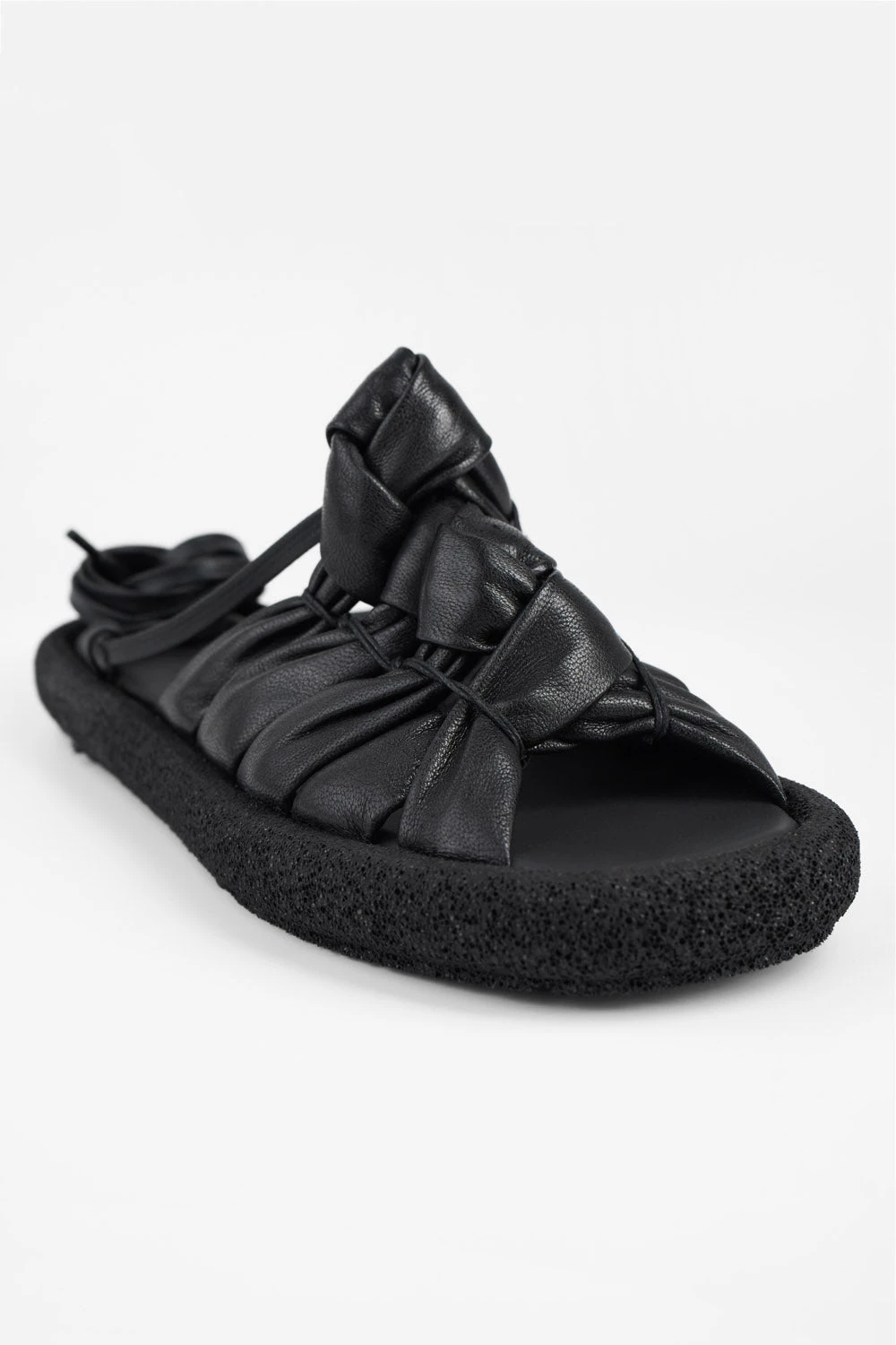 DEVON Jet-black Braided Lightweight Sandals. 10 DEVON Jet-black Braided Lightweight Sandals. - Image 10