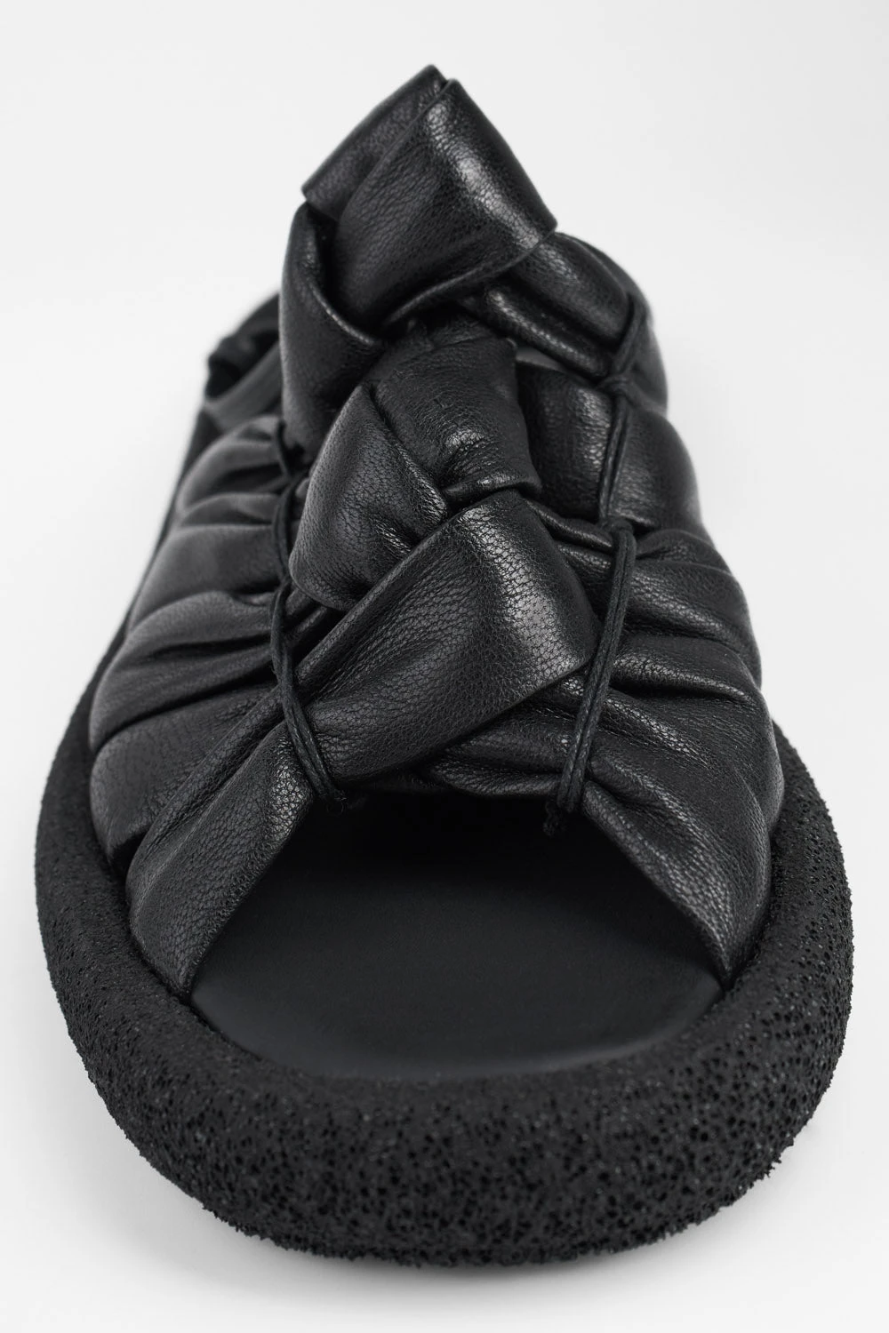 DEVON Jet-black Braided Lightweight Sandals. 4 DEVON Jet-black Braided Lightweight Sandals. - Image 4