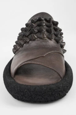 DEVON Mocha-brown Knotted Lightweight Sandals. -Untamedstreet Shop DEVONtaupebraidedlightweightedsandalMACRO W 00175