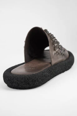 DEVON Mocha-brown Knotted Lightweight Sandals. -Untamedstreet Shop DEVONtaupebraidedlightweightedsandalMACRO W 00180