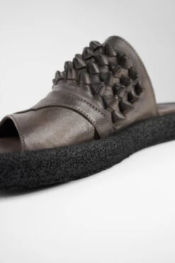 DEVON Mocha-brown Knotted Lightweight Sandals. -Untamedstreet Shop DEVONtaupebraidedlightweightedsandalMACRO W 00191