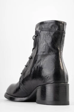 EXETER Jet-black Lace Up Boots. -Untamedstreet Shop EXETER women boots lace up black luxury calf leather distressed made in italyCapture0093 4