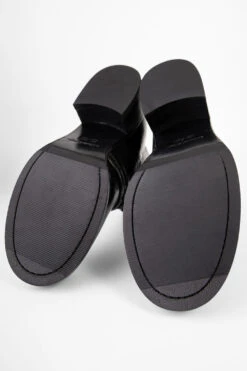 EXETER Jet-black Lace Up Boots. -Untamedstreet Shop EXETER women boots lace up black luxury calf leather distressed made in italySOLES 0005 4