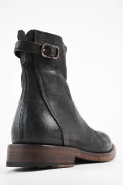 EYTON Matte-black Laceless Ankle Boots. -Untamedstreet Shop EYTON matte black laceless ankle boots leather made in italy untamed street MACROS01903