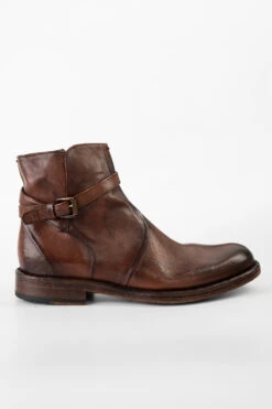 EYTON Rich-brown Laceless Ankle Boots.
