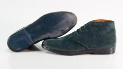 HAMPTON Mercury-blue Suede Chukka Boots. -Untamedstreet Shop HAMPTONsuedebootschukkablue soleside