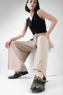 HARPER Laminated Silver-black Shoes. -Untamedstreet Shop HARPER black silver side bow shoe LF SS25 02746