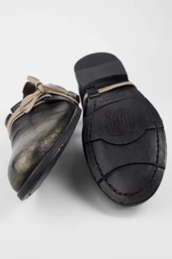 HARPER Laminated Silver-black Shoes. -Untamedstreet Shop HARPERblack silverside bowshoeMID 08326