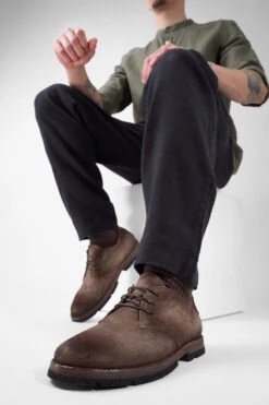 HARVEY Toasted-brown Suede Derby Shoes. 24 HARVEY Toasted-brown Suede Derby Shoes. -Untamedstreet Shop HARVEY toasted brown suede derby shoes LF SS25 01117