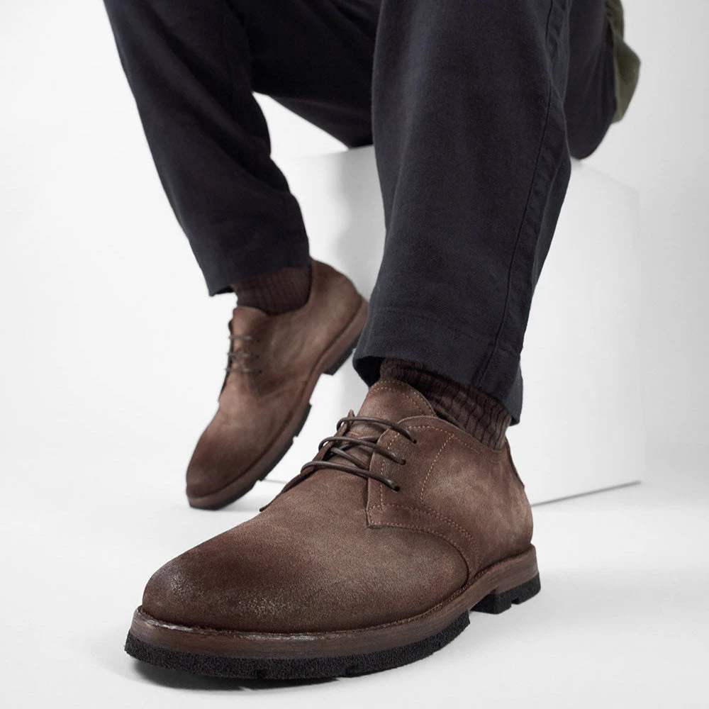 HARVEY Toasted-brown Suede Derby Shoes. 14 HARVEY Toasted-brown Suede Derby Shoes. - Image 14