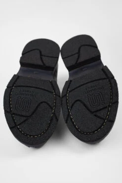 HARVEY Rugged-black Leather & Canvas Oxford Shoes. -Untamedstreet Shop HARVEYblackoverlappingleathercanvasderbyshoeMACRO 09556