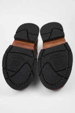 HARVEY Tan-brown Leather & Canvas Oxford Shoes. -Untamedstreet Shop HARVEYbrownoverlappingleathercanvasderbyshoesMACRO 09569