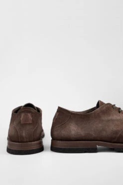 HARVEY Toasted-brown Suede Derby Shoes. 26 HARVEY Toasted-brown Suede Derby Shoes. -Untamedstreet Shop HARVEYtoasted brownsuedederbyshoeBACK 08512