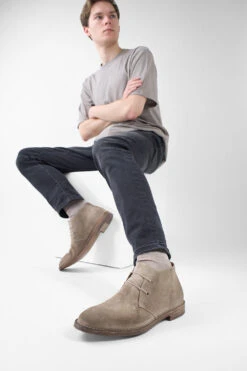 HAVEN Linen-grey Suede Chukka Boots. -Untamedstreet Shop HAVEN linen grey suede chukka boots LF SS25 04189