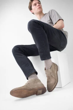 HAVEN Linen-grey Suede Chukka Boots. -Untamedstreet Shop HAVEN linen grey suede chukka boots LF SS25 04220
