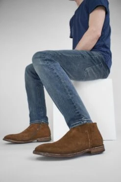 HAVEN Barley-brown Suede Low Ankle Boots. 19 HAVEN Barley-brown Suede Low Ankle Boots. -Untamedstreet Shop HAVENbarley brownlowanklemenboots brown tan leather distressed untamedstreet madeinitalyLF SS24 04329