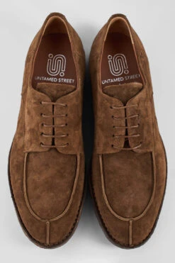 HAVEN Barley-brown Suede Apron Derby Shoes. -Untamedstreet Shop HAVENbarley brownsuedeapronderbyshoes. brown tan leather distressed untamedstreet madeinitalySS14 03501