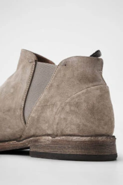 HAVEN Linen-grey Suede Low Chelsea Boots. -Untamedstreet Shop HAVENlinen greylowchelseaboots. grey sand leather distressed untamedstreet madeinitalySS14 03353