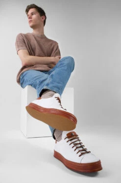 HAYES White-copper Welted Sneakers. -Untamedstreet Shop HAYES white copper welted sneakers LF SS25 04287