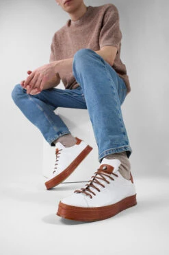 HAYES White-copper Welted Sneakers. -Untamedstreet Shop HAYES white copper welted sneakers LF SS25 04300