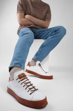 HAYES White-copper Welted Sneakers. -Untamedstreet Shop HAYES white copper welted sneakers LF SS25 04313