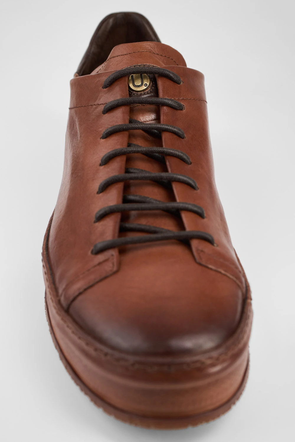 HAYES Cognac Distressed Welted Sneakers. 6 HAYES Cognac Distressed Welted Sneakers. - Image 6