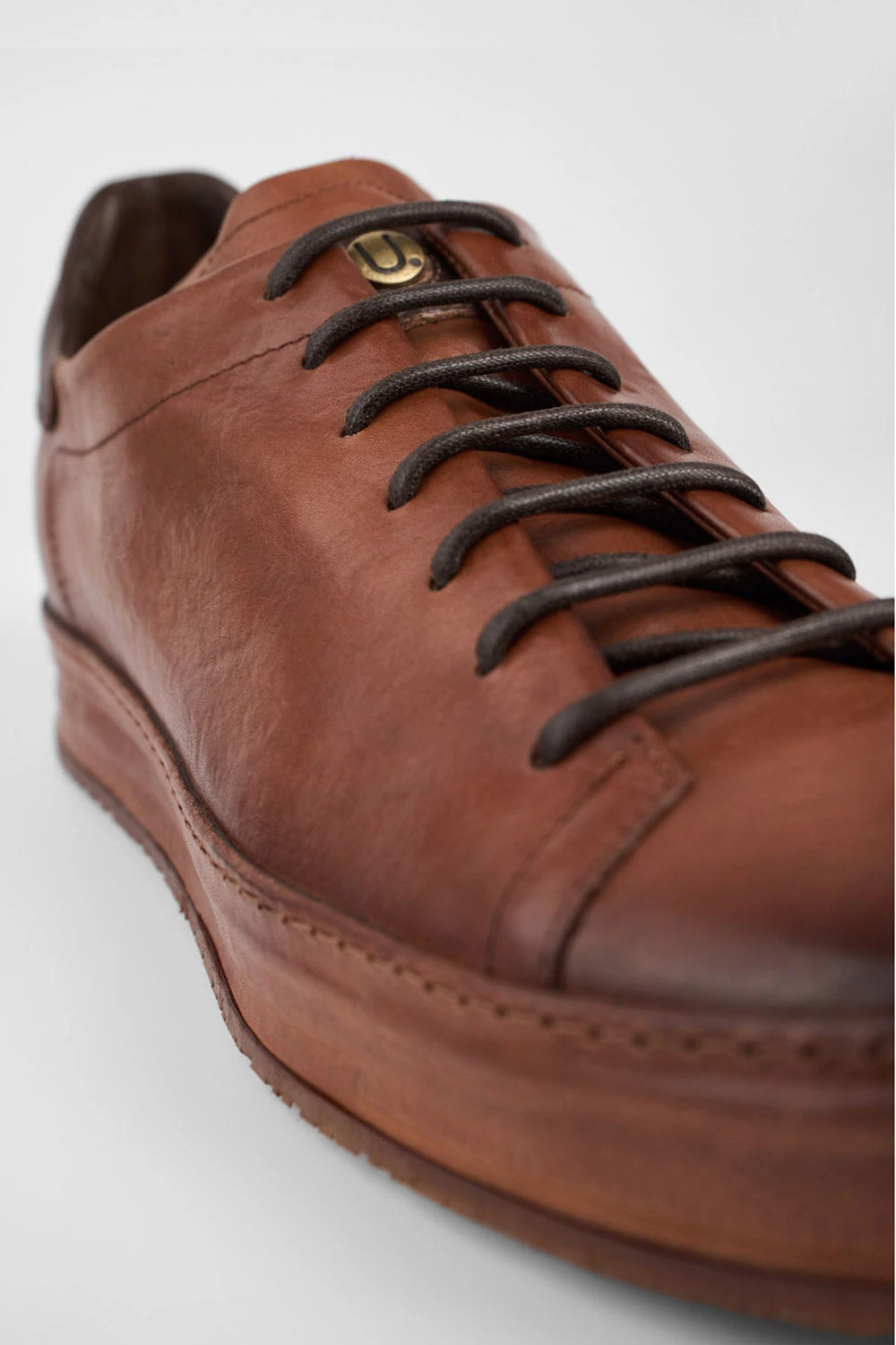 HAYES Cognac Distressed Welted Sneakers. 9 HAYES Cognac Distressed Welted Sneakers. - Image 9