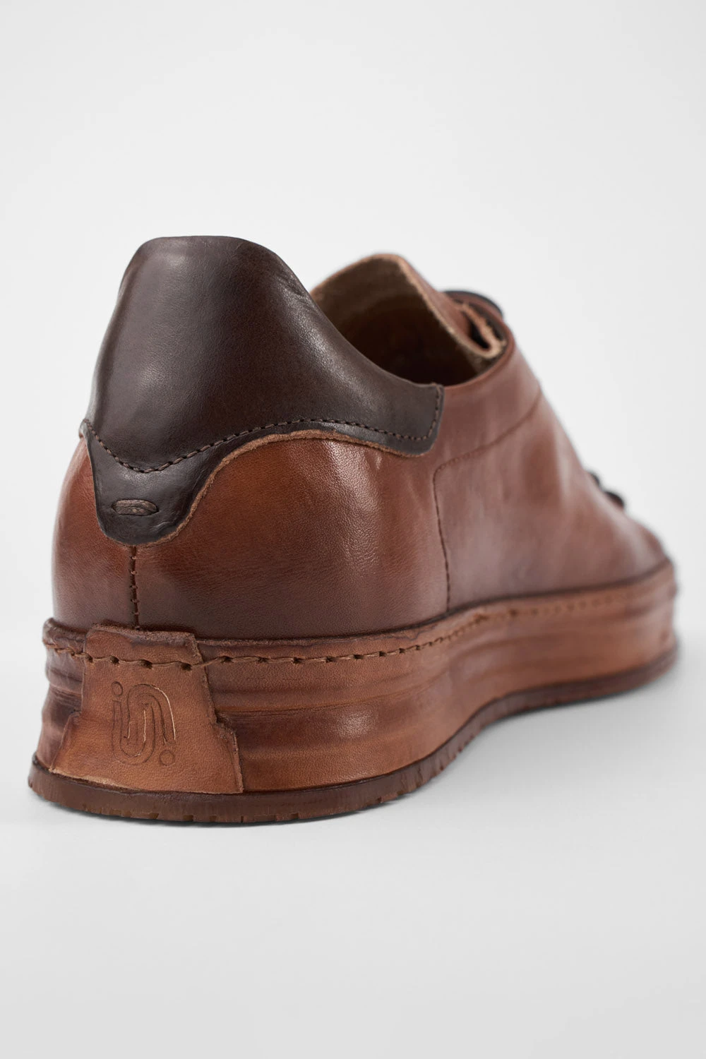 HAYES Cognac Distressed Welted Sneakers. 7 HAYES Cognac Distressed Welted Sneakers. - Image 7