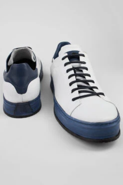 HAYES White-blue Welted Sneakers. -Untamedstreet Shop HAYESwhite blueweltedsneakerBACK 08591