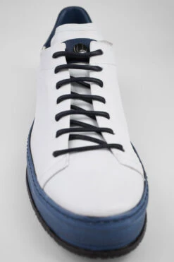 HAYES White-blue Welted Sneakers. -Untamedstreet Shop HAYESwhite blueweltedsneakerMACROSNK 08742