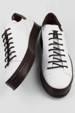 HAYES White-coco Welted Sneakers. -Untamedstreet Shop HAYESwhite brownweltedsneakerMID SNK 08344